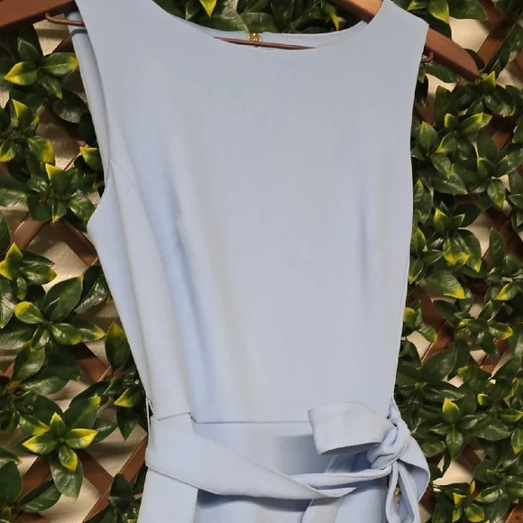 Calvin Klein Light Blue Ruffle Wrap Midi Dress - Picture 5 of 7